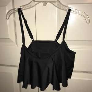 Zaful Black Ruffle Bikini Top